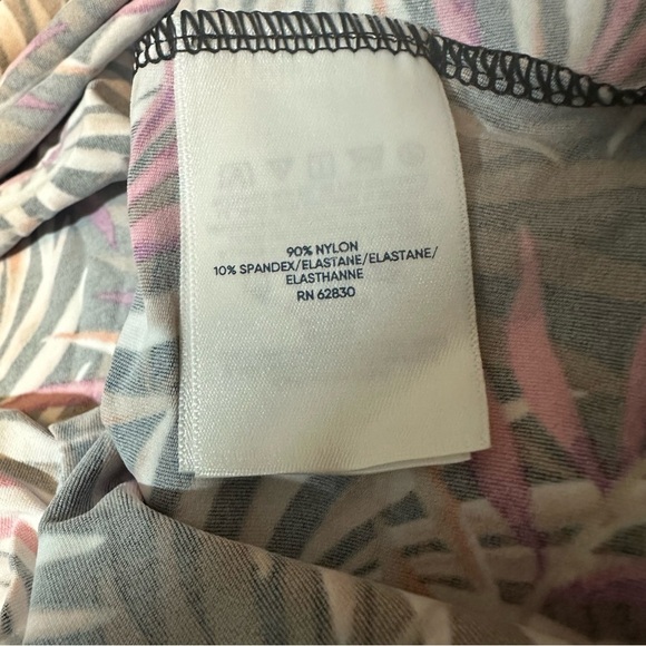 Lands End Crew Neck Rash Guard Swim Tee UPF 50 Palm Print - Picture 6 of 8